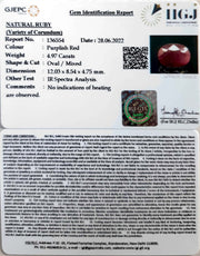 4.97/CT Natural Neo Burma Ruby with Govt. Lab Certificate-3441